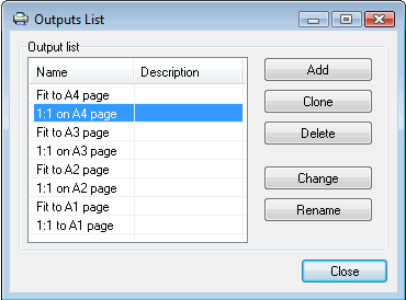 Figure 6: Output printing settings