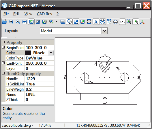 Windows 7 2D / 3D CAD Import .NET: DWG, DXF, PLT 8.0 full